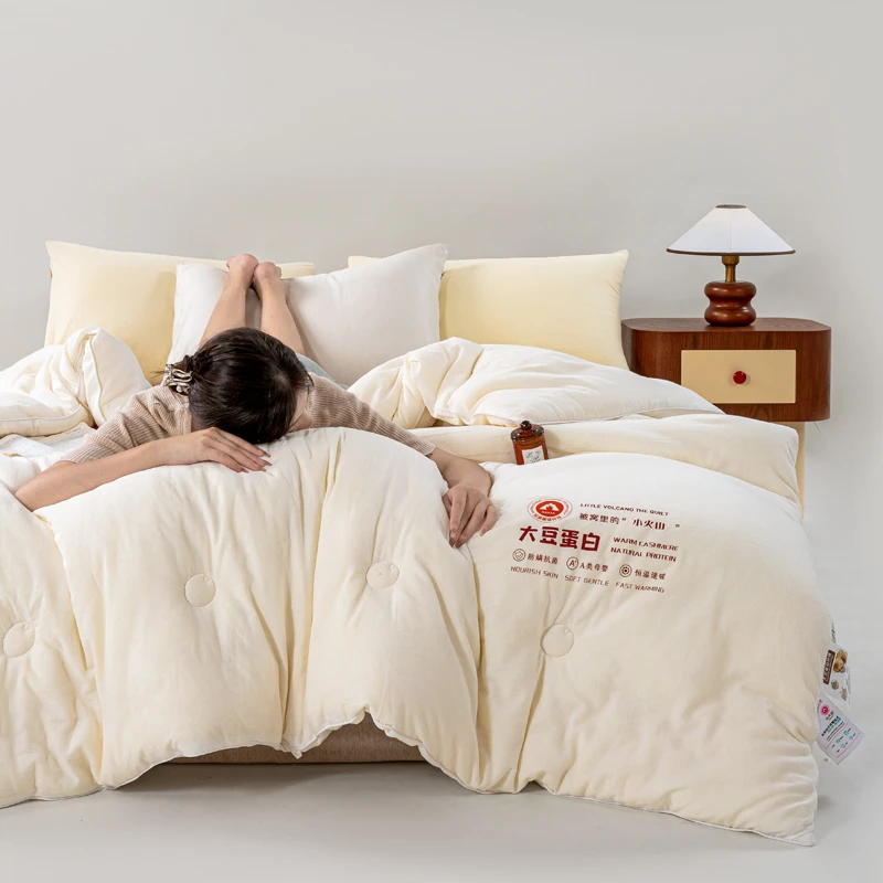 【紫罗兰】2025新款全棉水洗棉保暖 大豆拉链款二合一子母被冬被