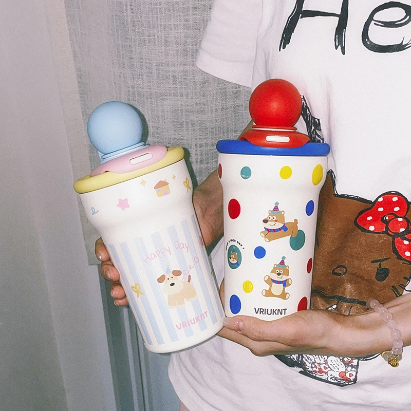 多巴胺保温杯女生高颜值大容量吸管保冷水杯学生杯子可爱便携网红