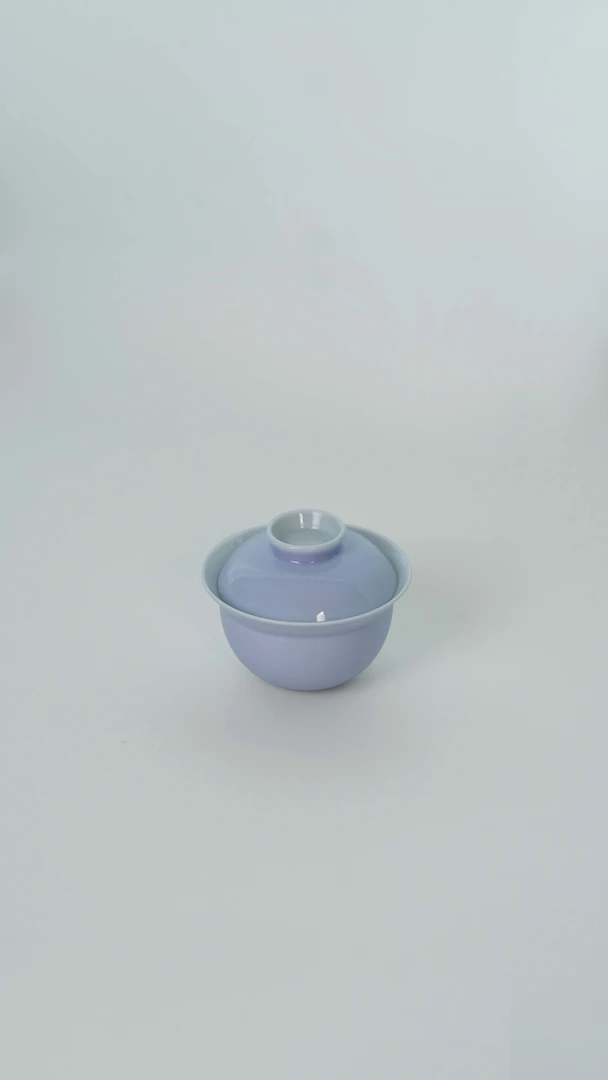 小满-轻紫颜色釉茶器盖碗套组