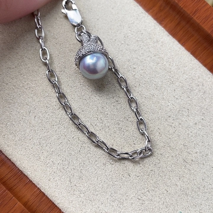 海水珍珠手绳银S925镶嵌