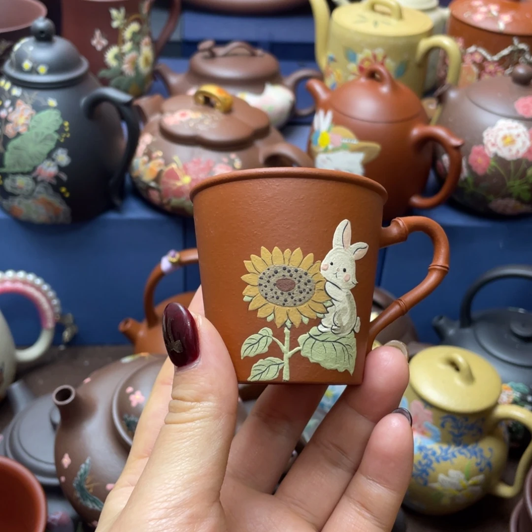 红泥茶杯紫砂主人杯80cc