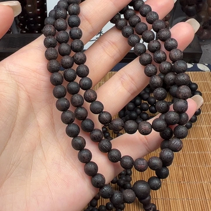 藤类缅甸小叶降真香紫油06圆珠108颗