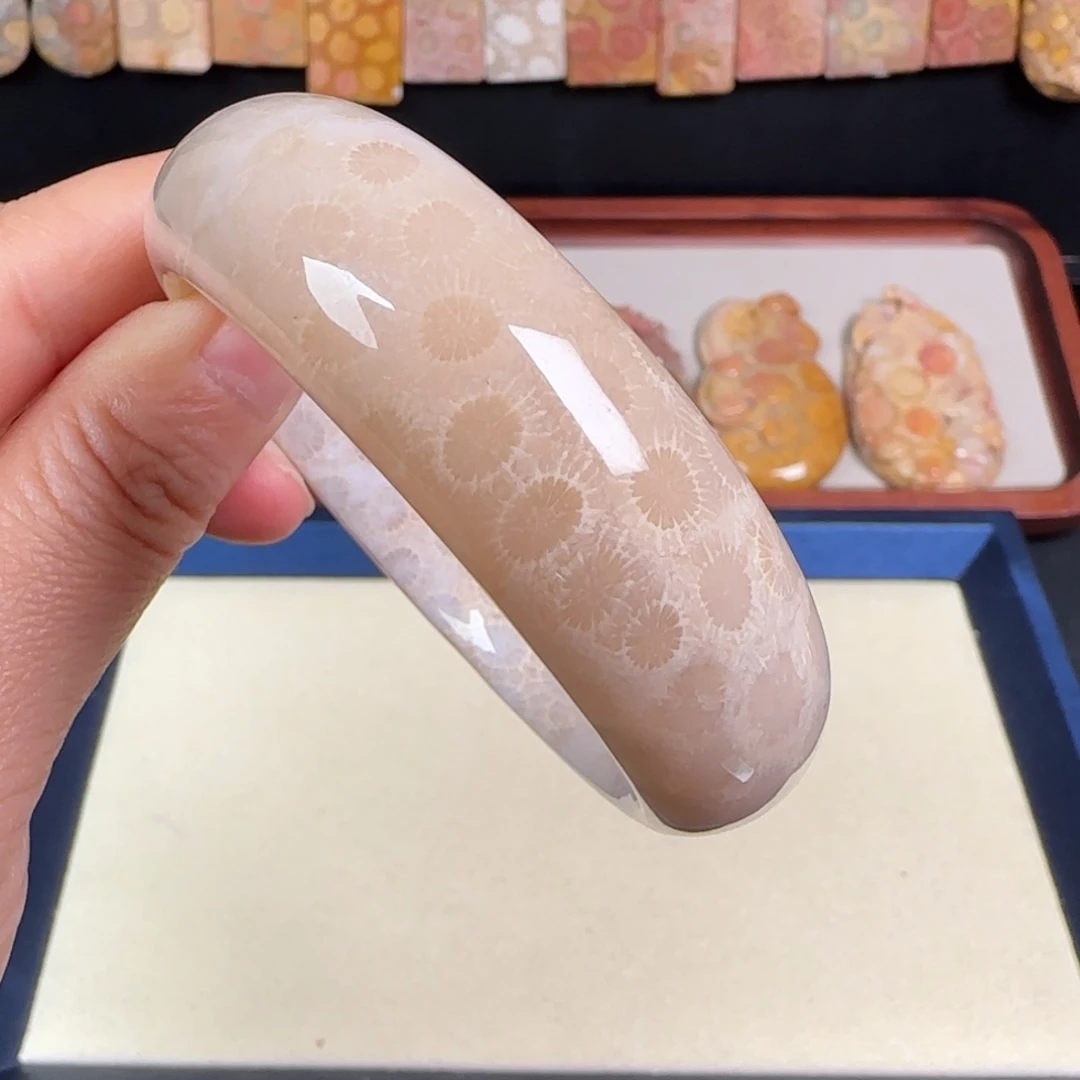 未镶嵌手链硅化玉58圈果冻睫毛