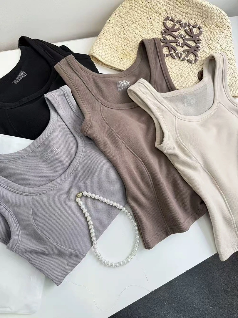 石墨烯羽绒发热保暖背心带胸垫一体加绒内衣2025新款冬季女士内搭