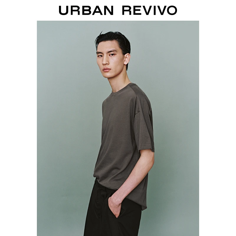 UR2025夏季新款男装简约基础纯色百搭棉质短袖T恤UMF450050