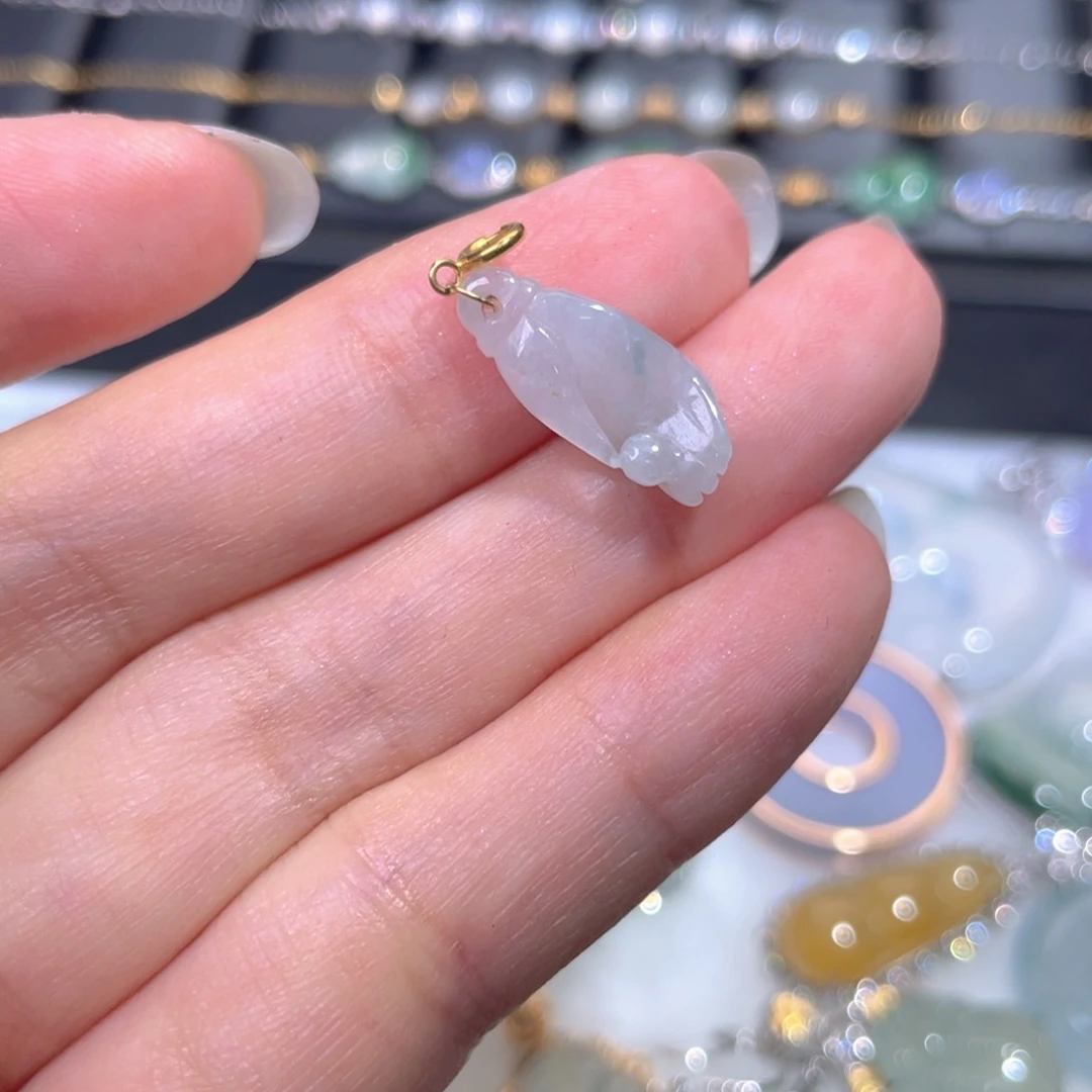 颈饰18K金镶嵌翡翠翡翠