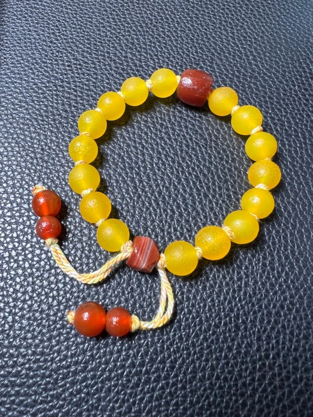 玛瑙玉石风化橘皮纹手工编绳手链