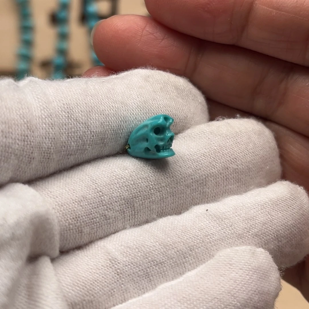 绿松石骷髅卡子未镶嵌