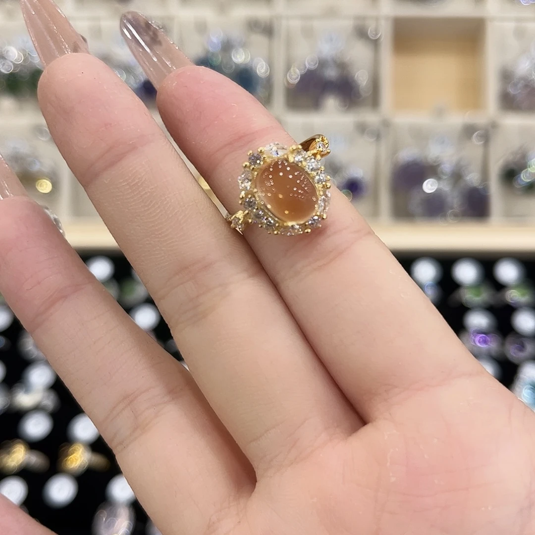 心***，银S925镶嵌戒指黄晶