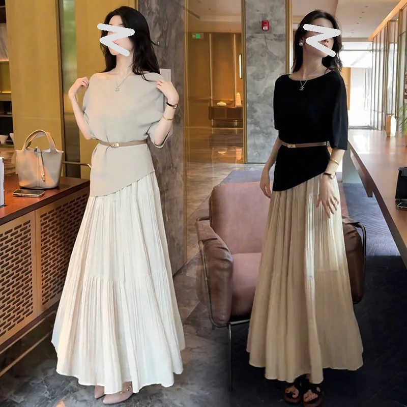 【有运费险】气质减龄温柔风针织衫上衣两件套2025夏季新款裙子套装