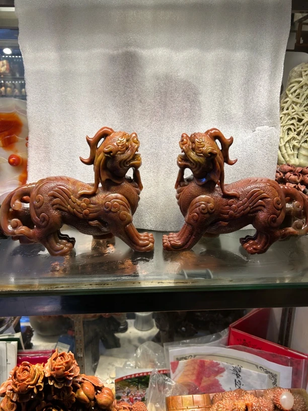 貔貅一对，昭民纳米大貔貅按头摆件