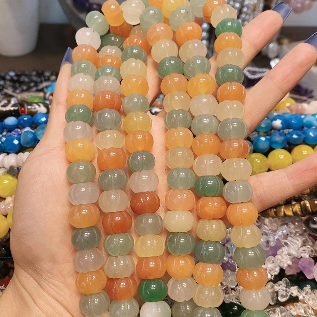 玛瑙/玉髓散珠14mm金丝玉葫芦一条