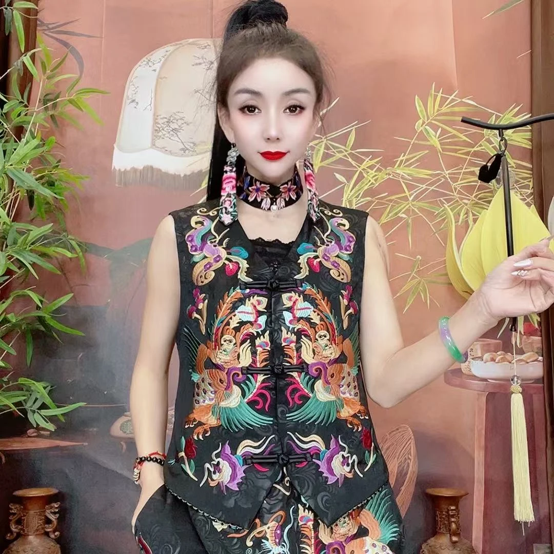 烫花段刺绣国风新中式马夹571