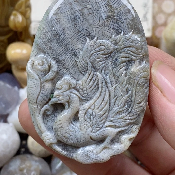 颈饰未镶嵌硅化珊瑚（珊瑚玉）