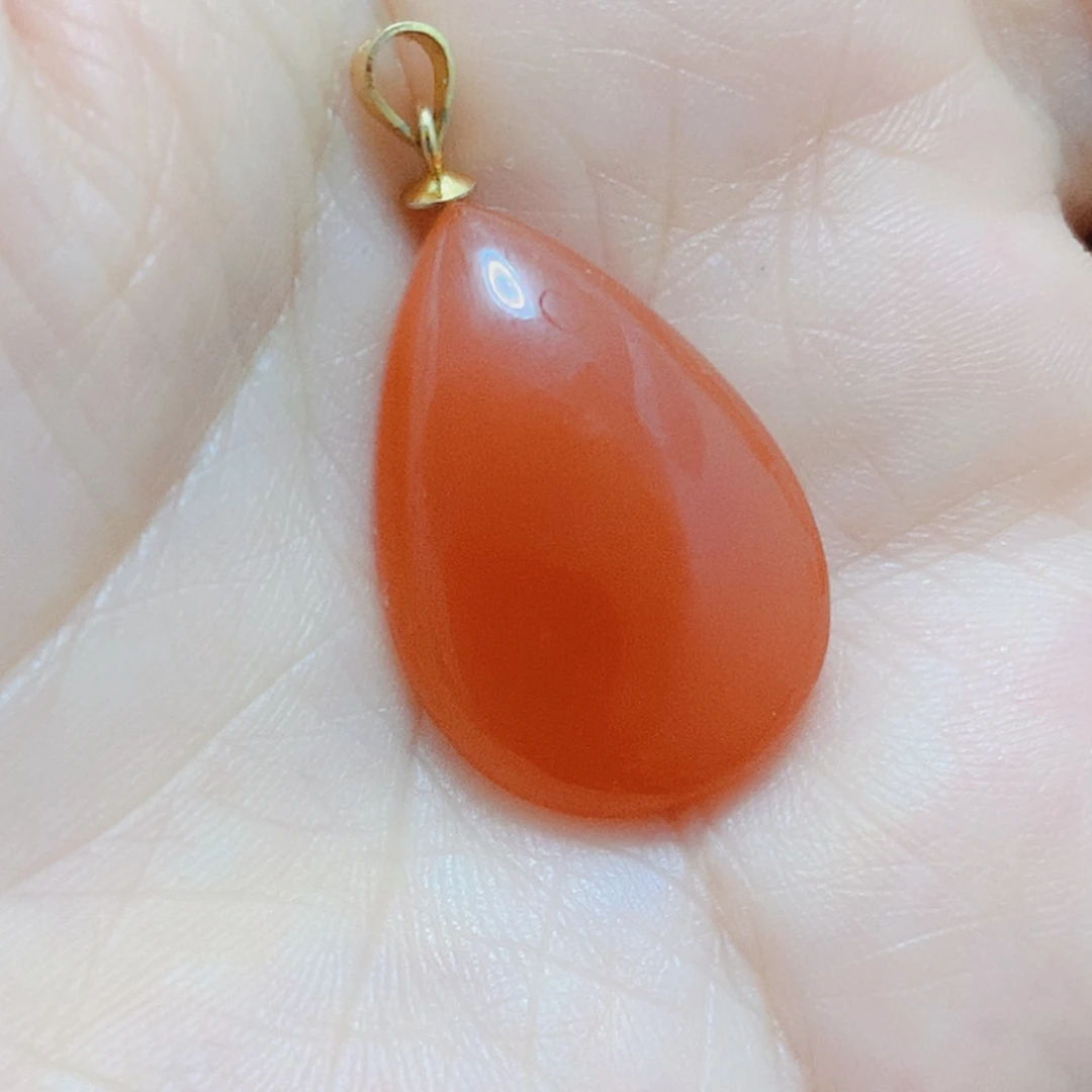 南红玛瑙银S925镶嵌吊坠(不含链)