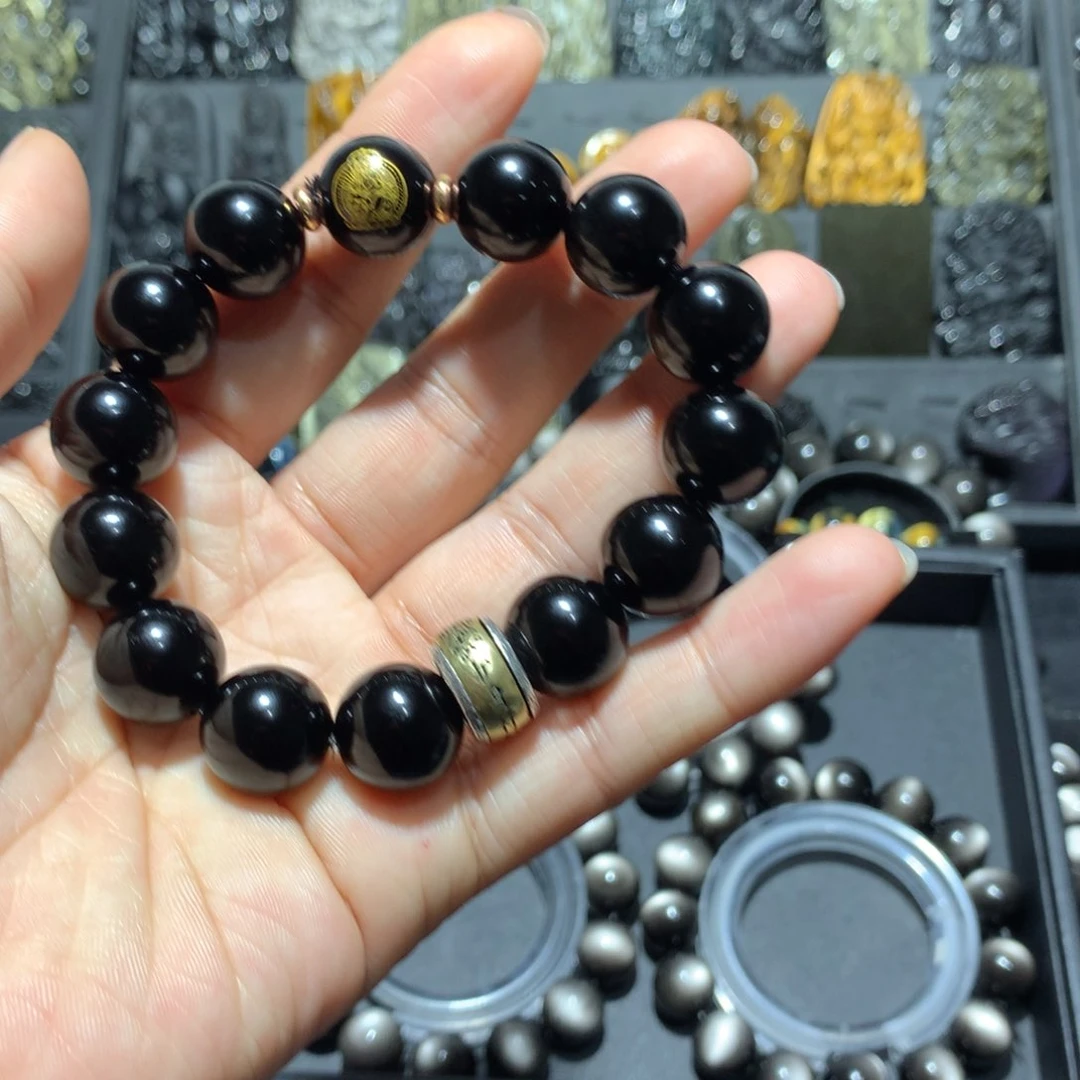 黑曜岩手链未镶嵌张***