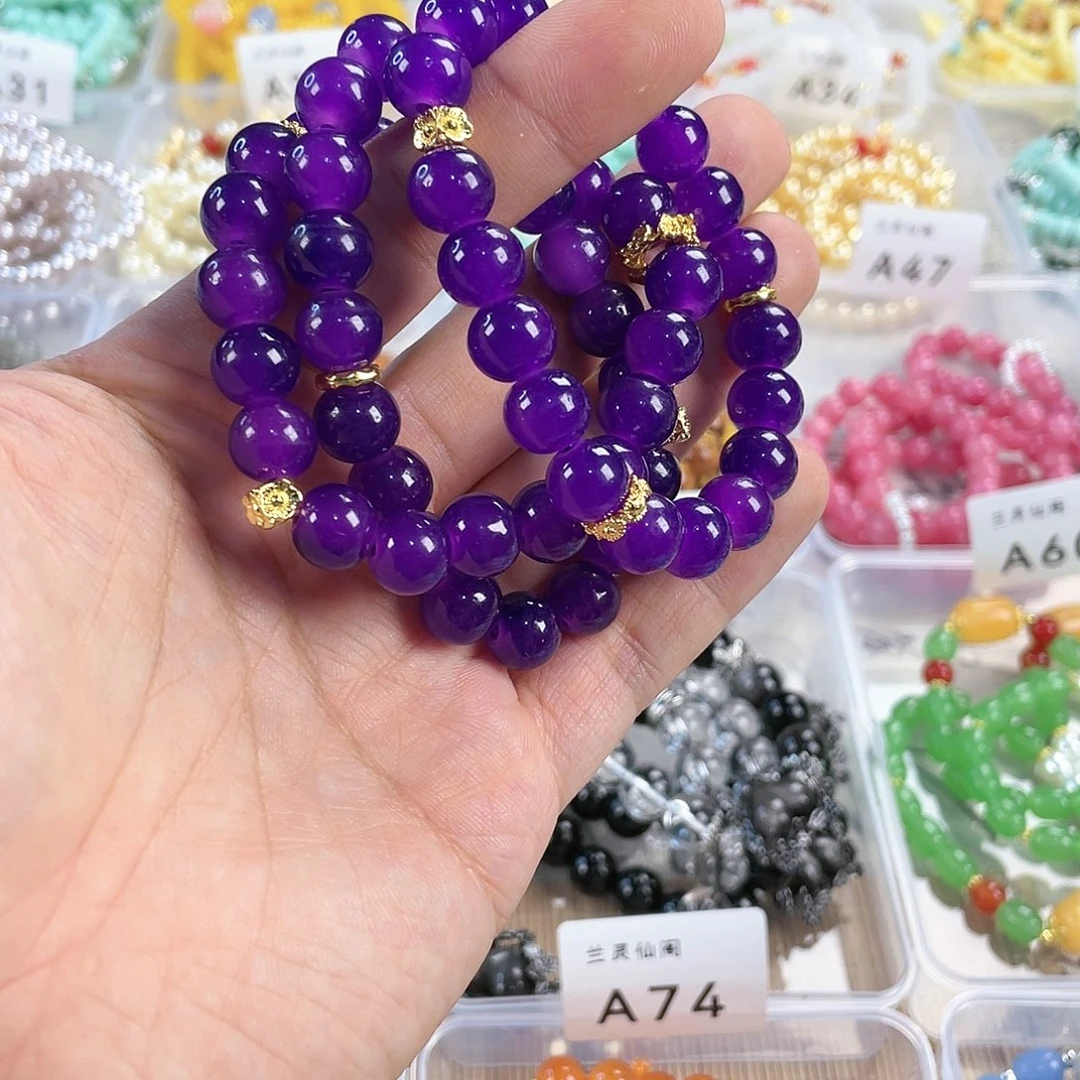 玉髓手饰银S925镀金镶嵌