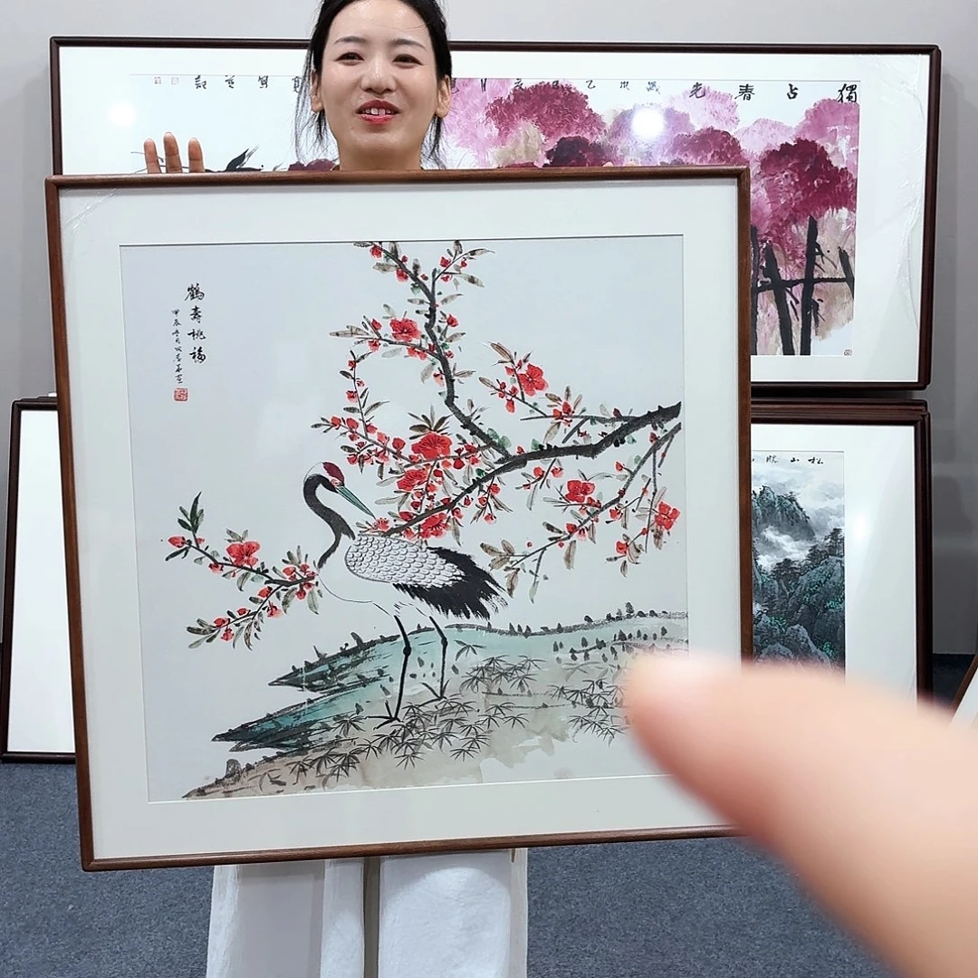 国画手绘作品80×80尺寸