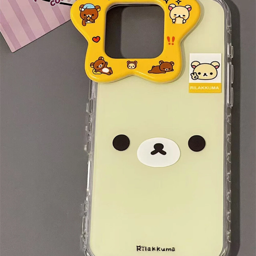 星星镜头可爱轻松熊适用iphone16promax苹果15手机壳14可爱13新款
