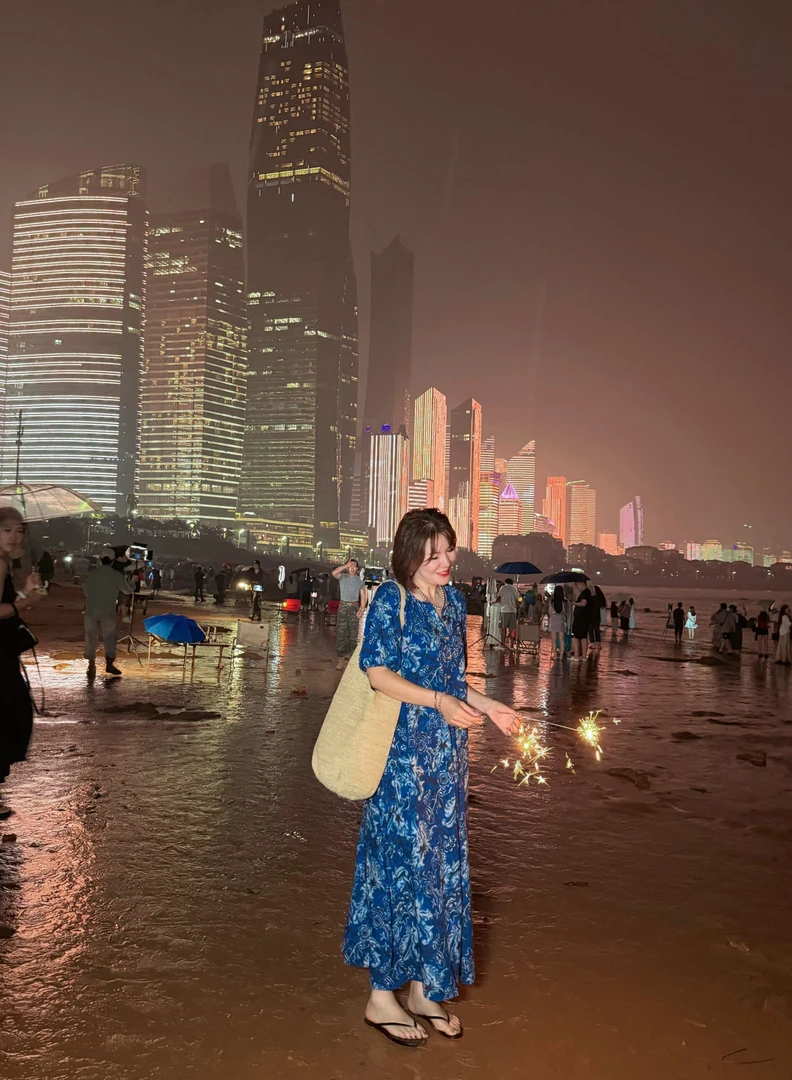 木子静−「烟雨如江南」气质名媛风圆领显瘦高级感棉绸连衣裙