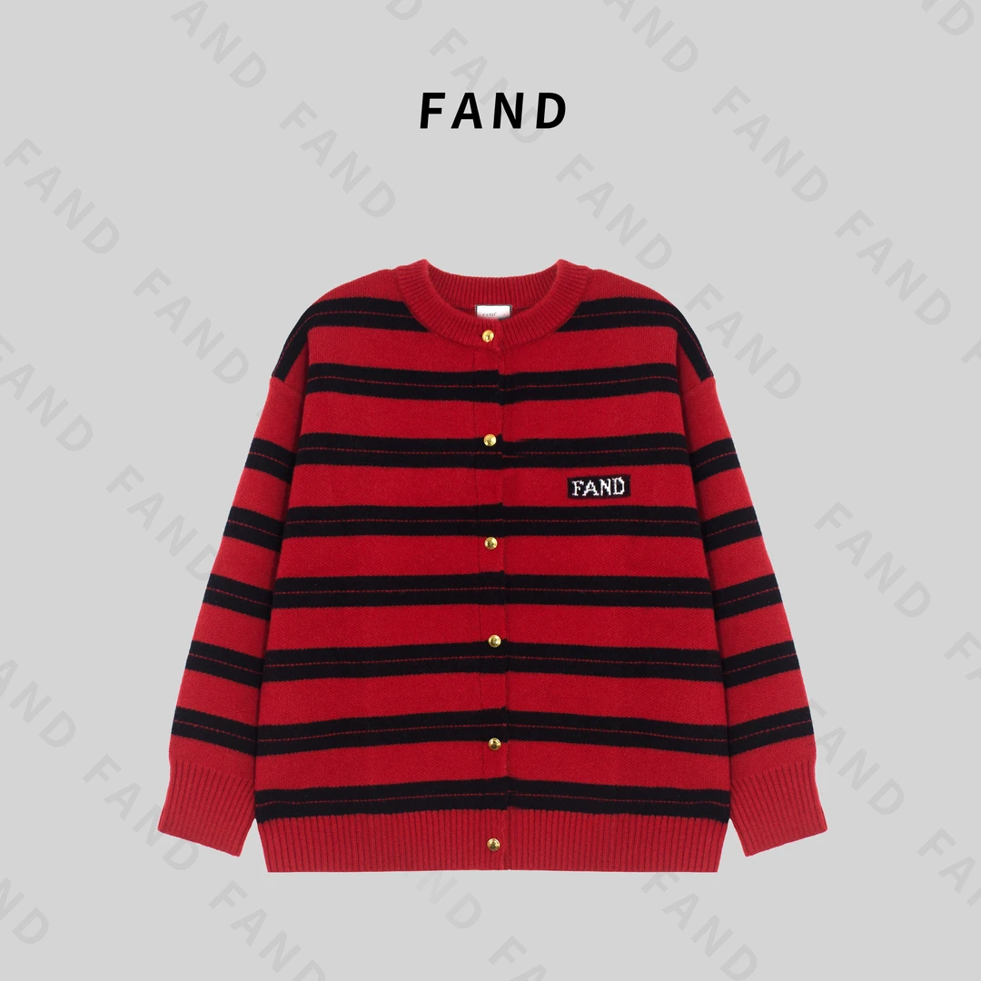 FAND妍妍【munmin】秋冬情侣装加厚保暖条纹圣诞开衫外套毛衣针织衫