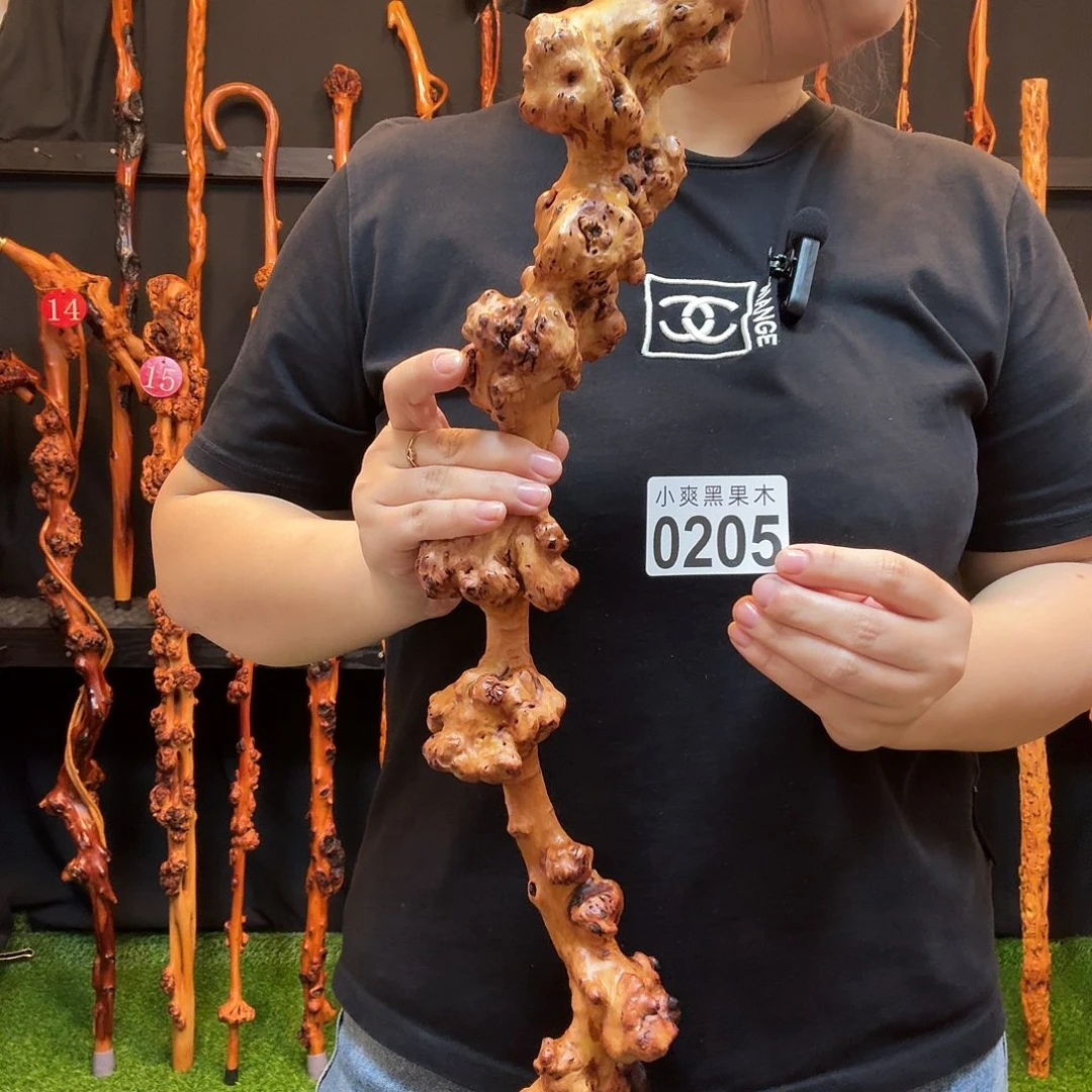 嘻***哥黑果木拐杖手把件205