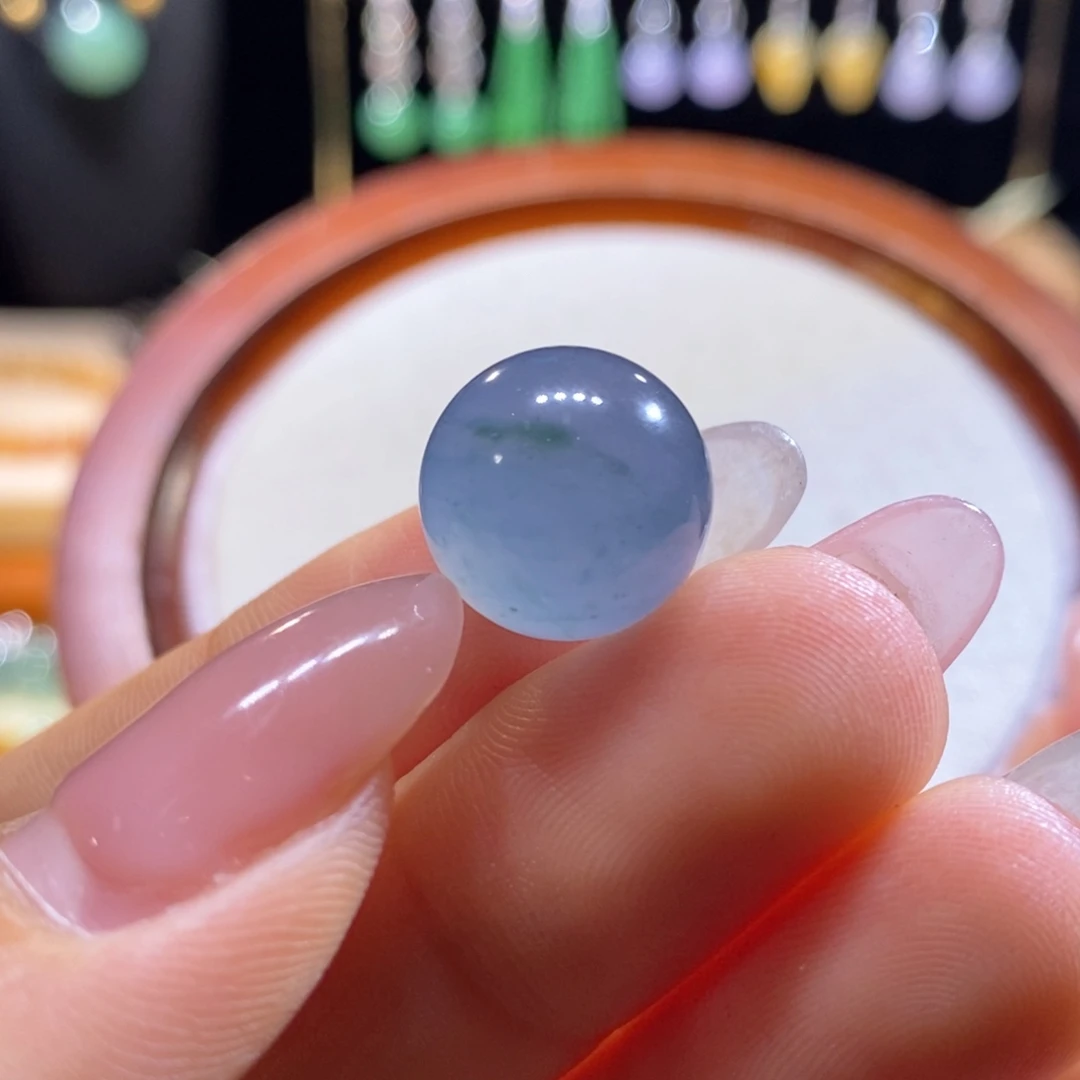 翡翠未镶嵌吊坠(不含链)翡翠梦幻星空蓝紫圆珠