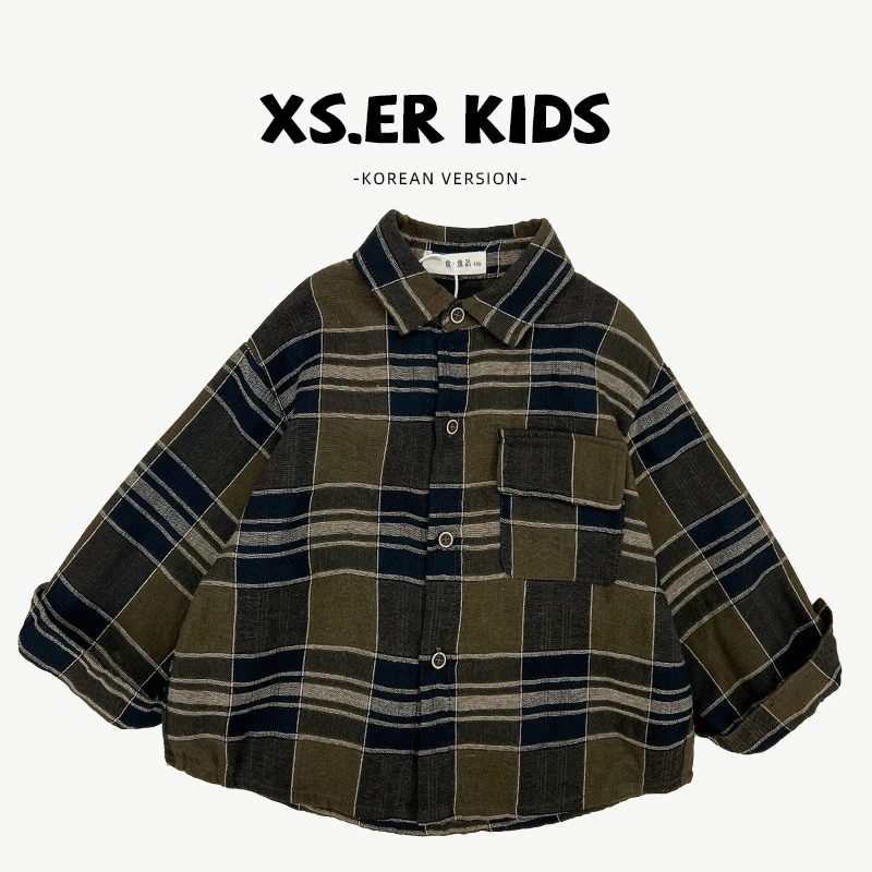 【小首尔】春秋季男童韩版格子衬衫HBB4661