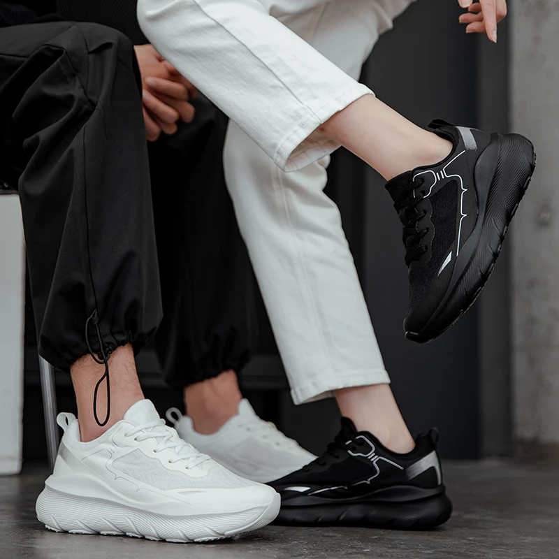 386新款厚底软底舒适百搭厚底系带男女同款休闲运动鞋