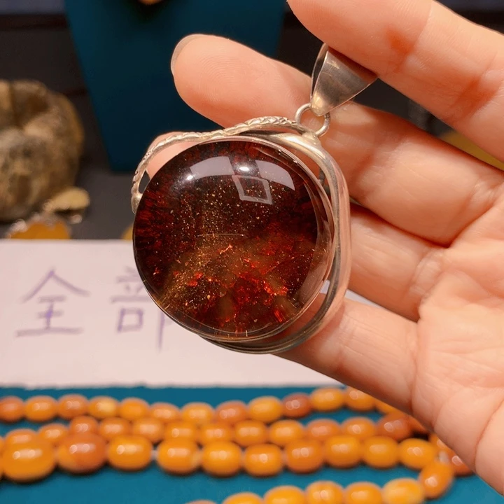 琥珀颈饰未镶嵌波兰设计款琥珀蜜蜡