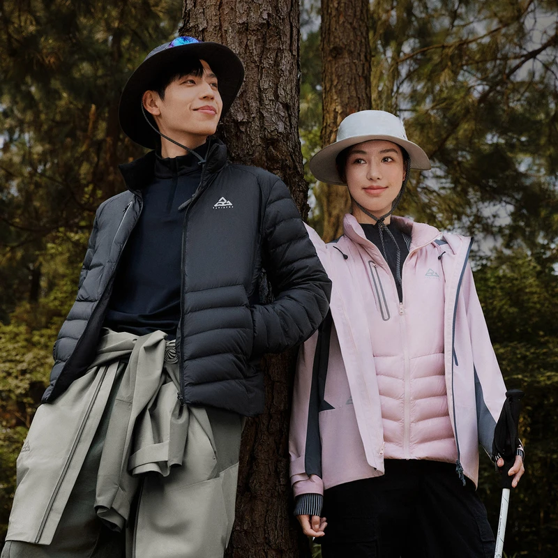 2023年新款户外运动高鹅绒男士冲锋衣连帽轻薄防水羽绒服
