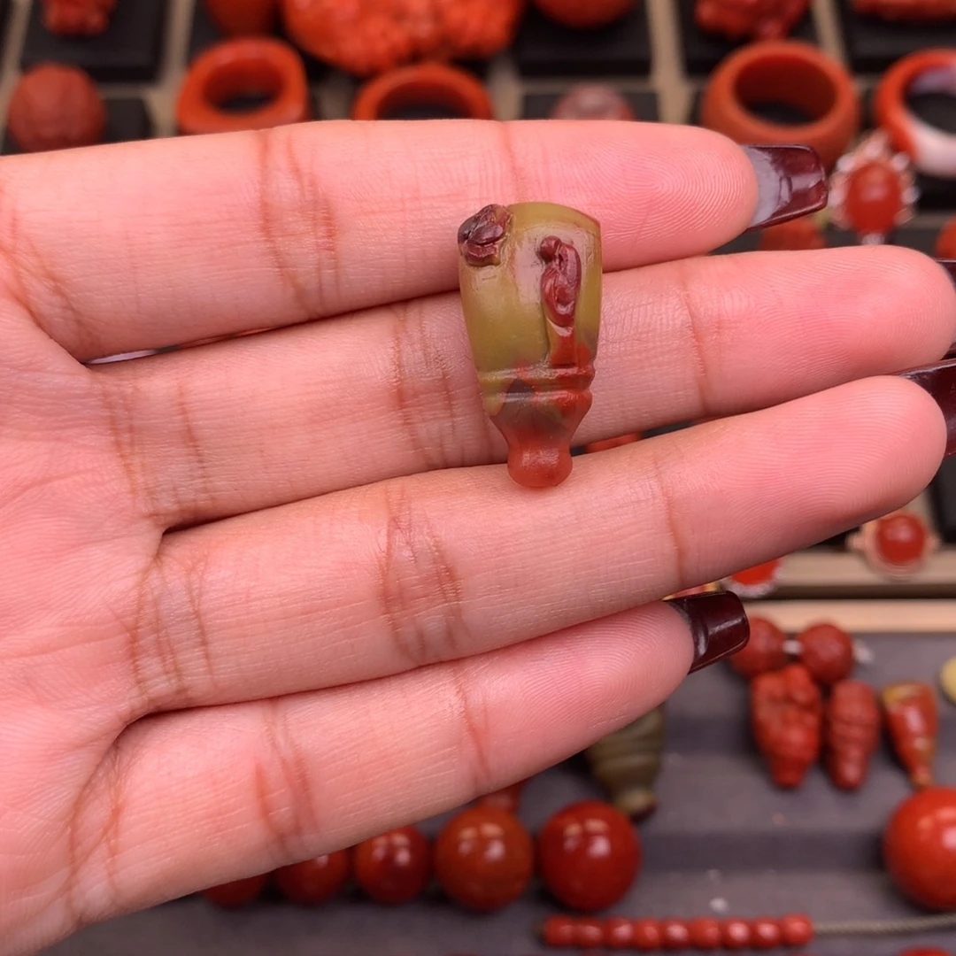 南红玛瑙未镶嵌三通12+