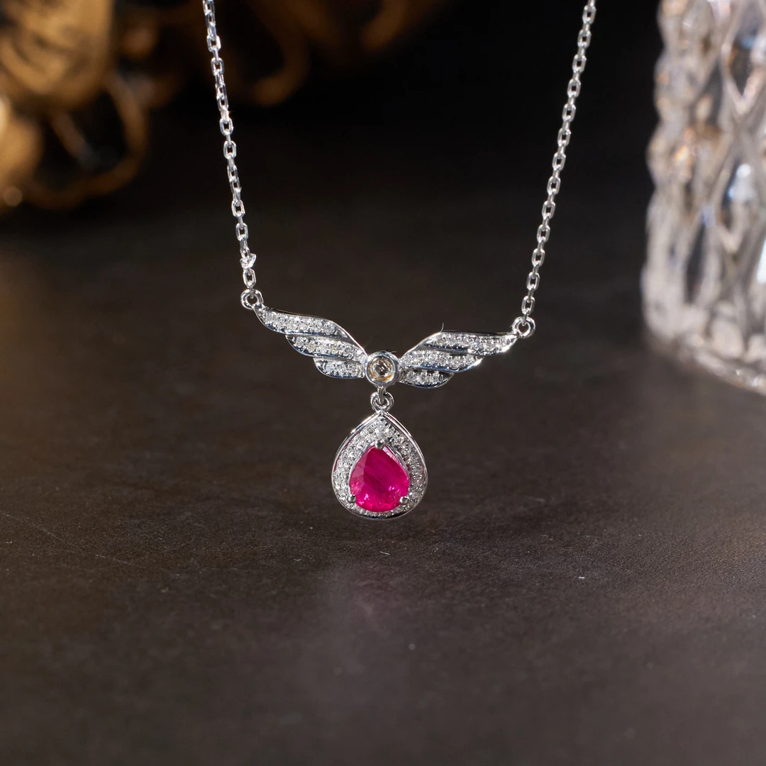 【歪歪力推】天使之翼*红宝石项链*18K镶嵌S1513