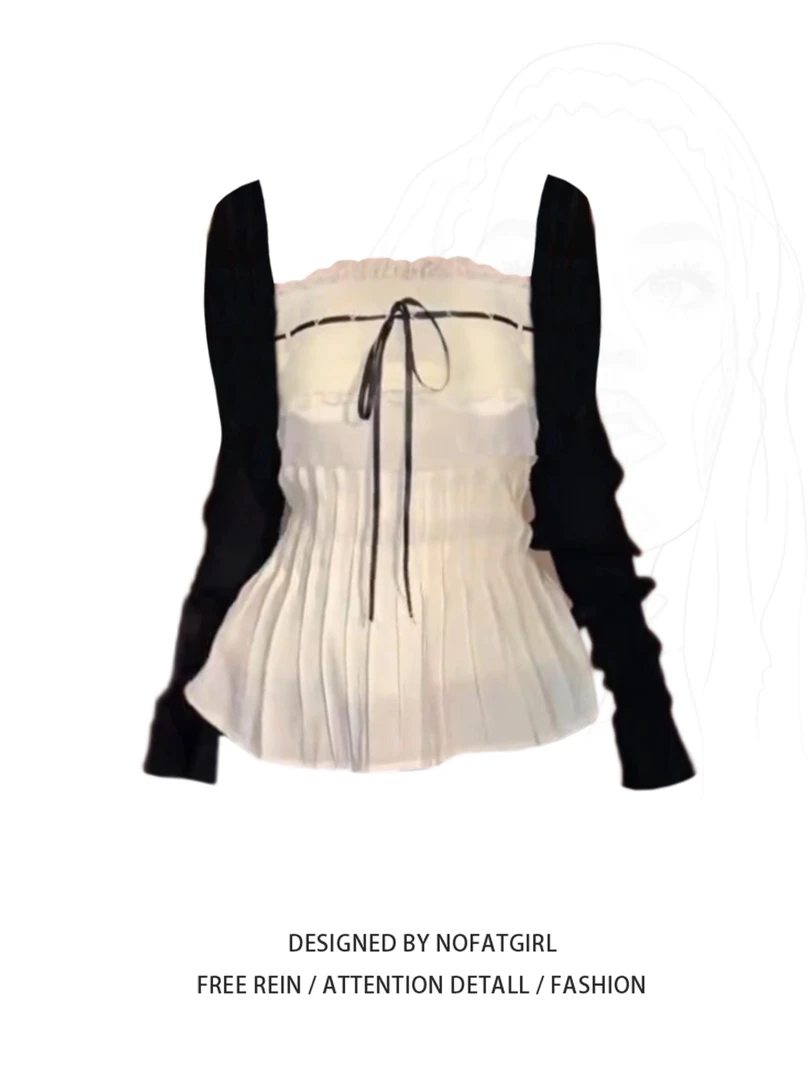 大码胖妹妹纯欲风辣妹蕾丝边抹胸背心上衣女夏季短款防晒开衫叠穿