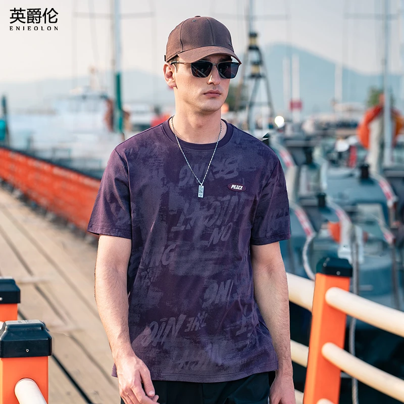 美式复古扎染短袖t恤男2025夏季新款潮牌休闲圆领宽松体恤T9617