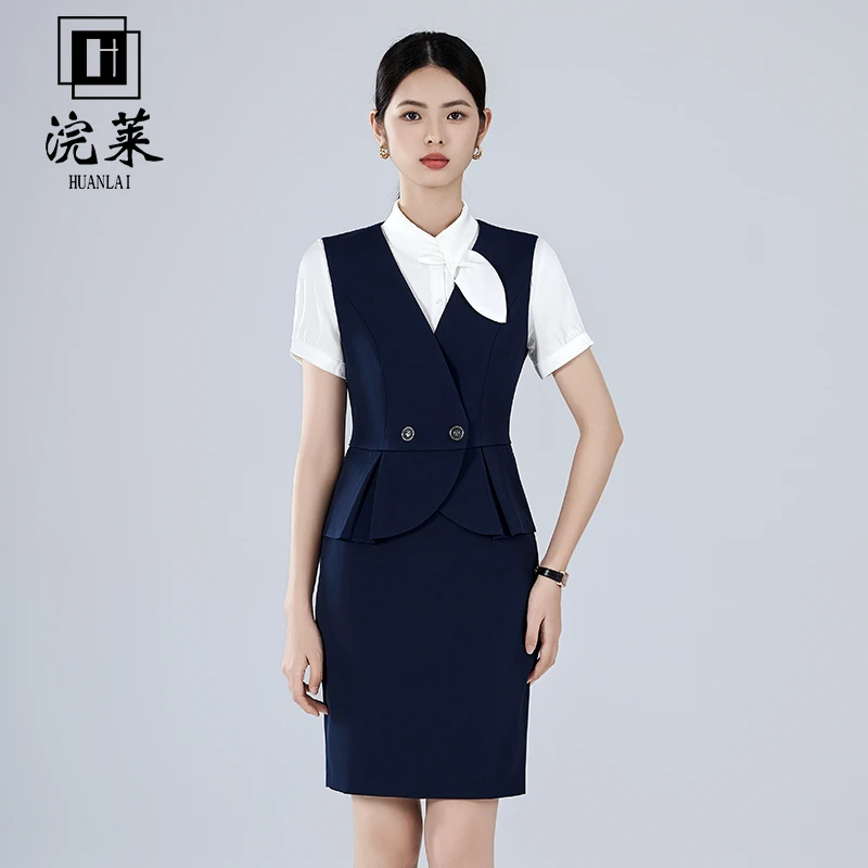 高端美容院工作服酒店珠宝店售楼部接待工装时尚前台气质职业套装