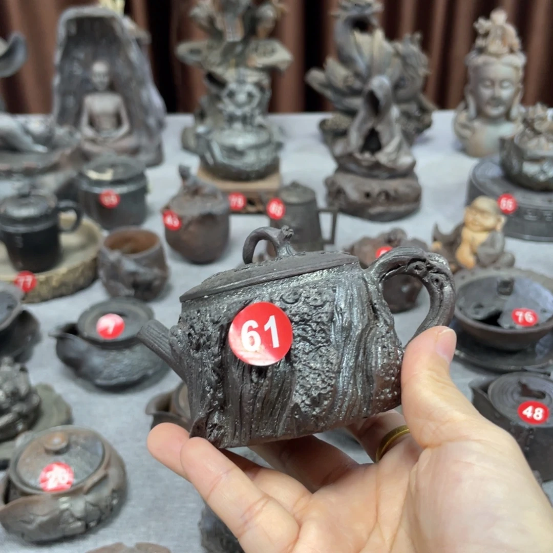 壶全手捏柴烧茶器