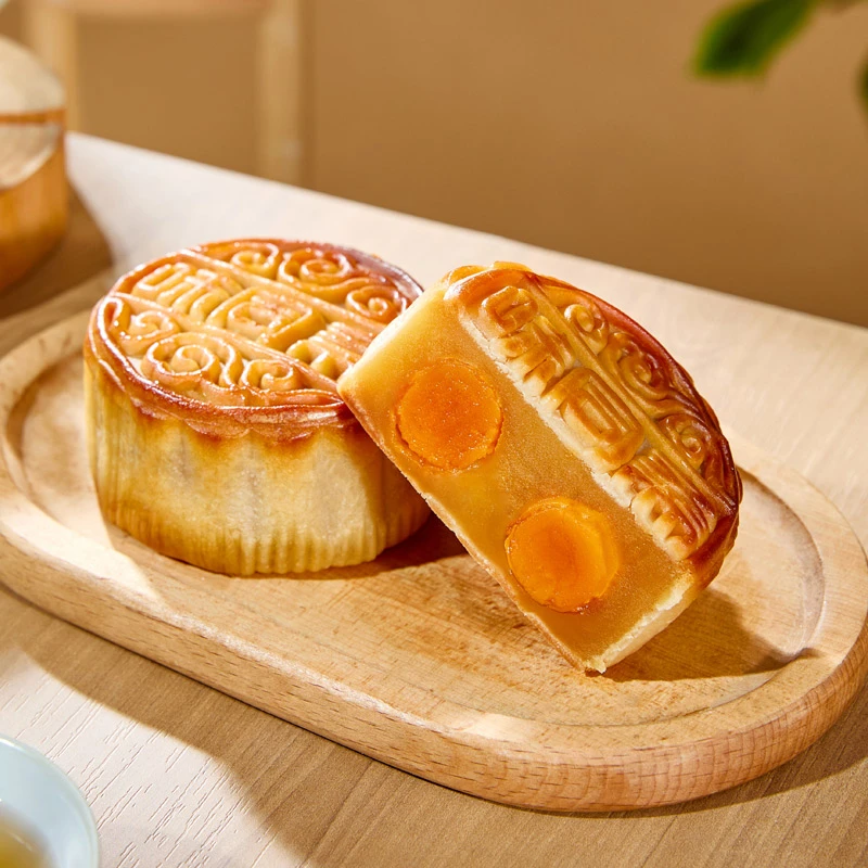 【到手4只 真蛋黄】味同斋正宗广式双蛋黄莲蓉月饼4个早餐糕点