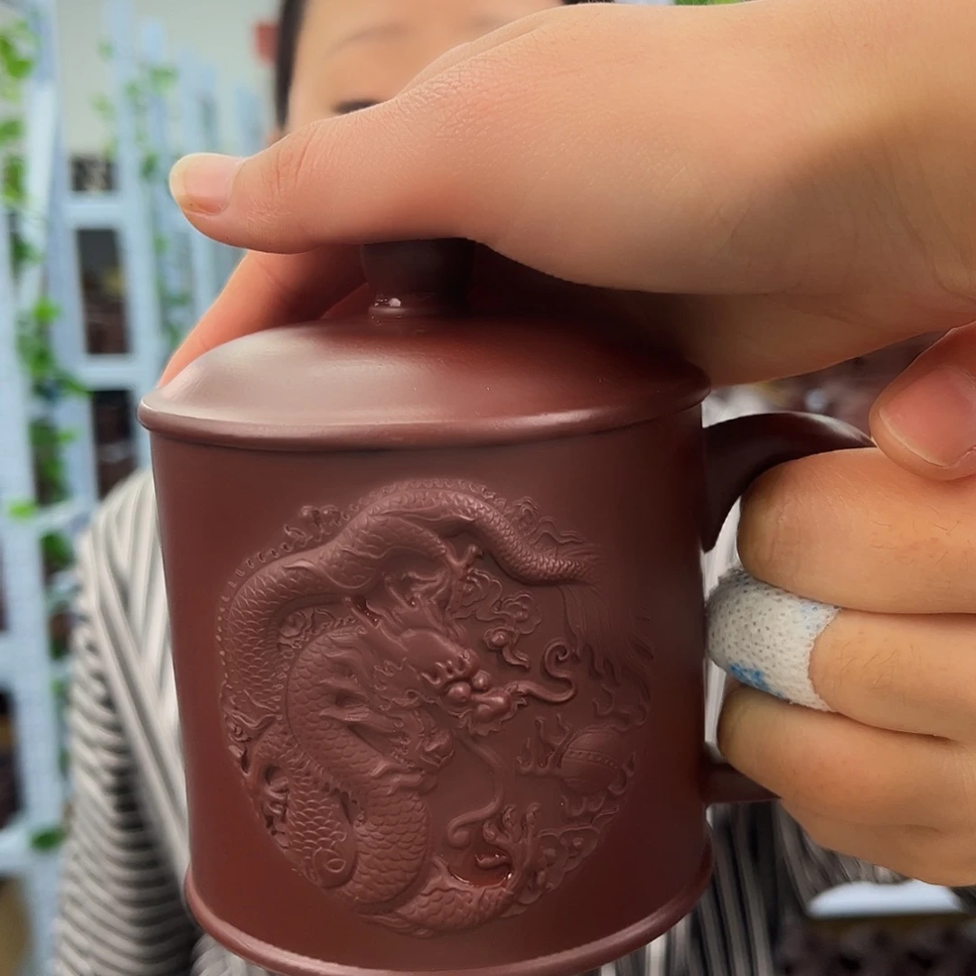 宜兴原矿紫砂全手工盖杯