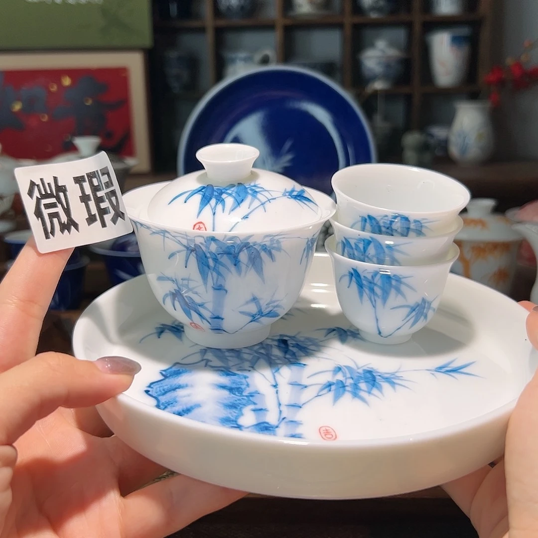 【闪购商品】微瑕 手绘 盖碗