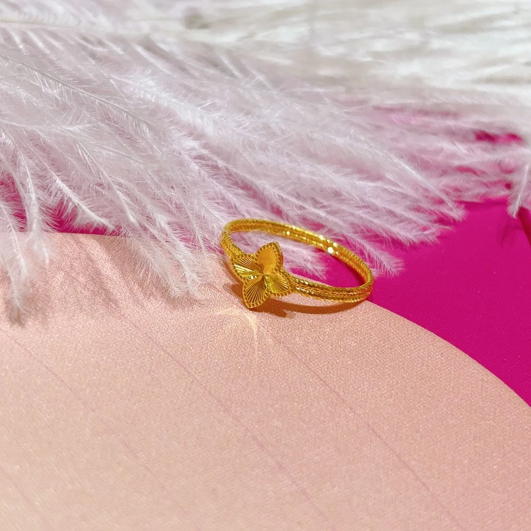 黄金戒指足金999璀璨四叶草精致款戒指