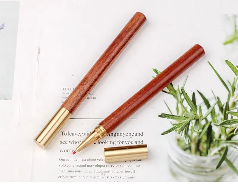 花梨木带铜头圆珠笔