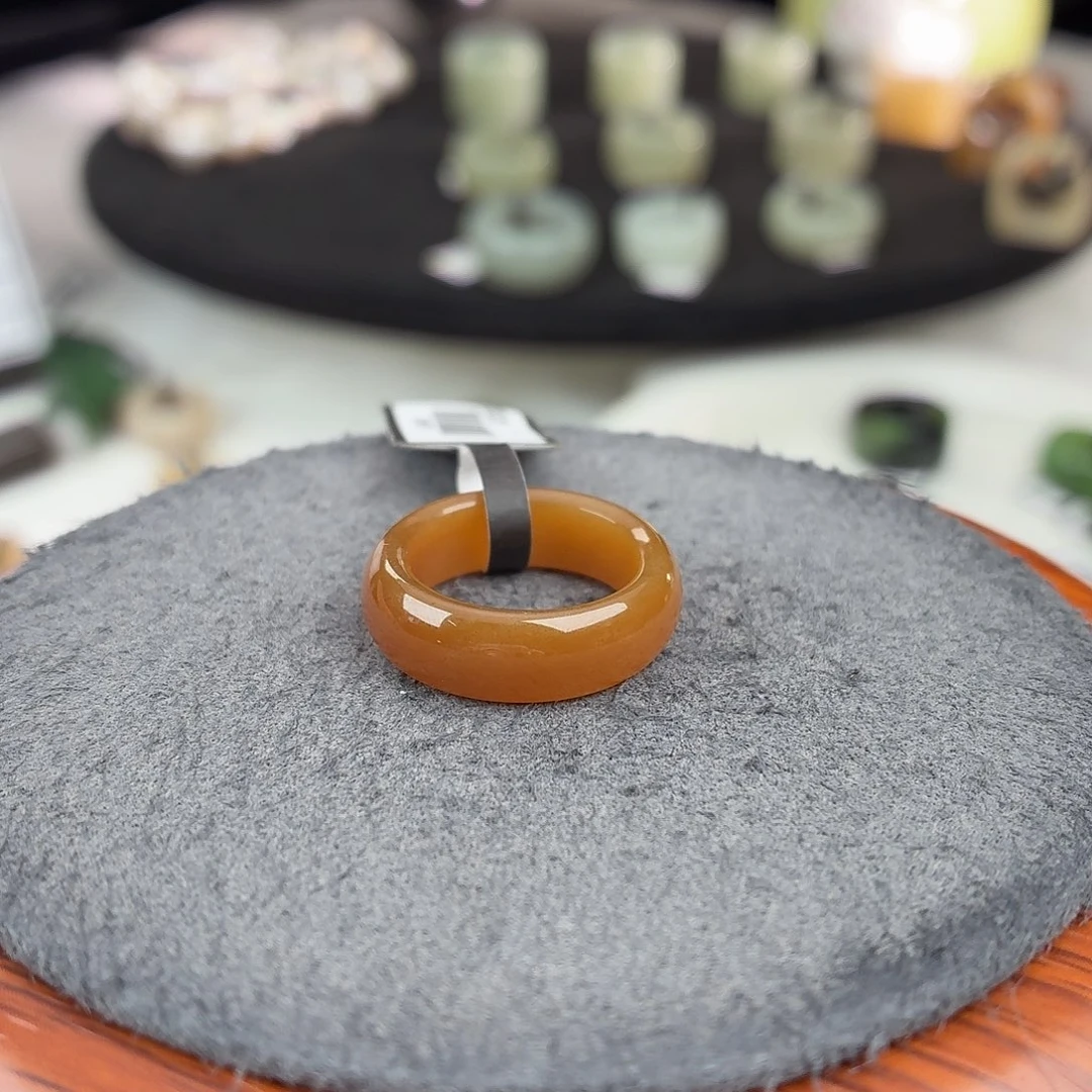 和田玉未镶嵌戒指b5糖圆条15.2不退换