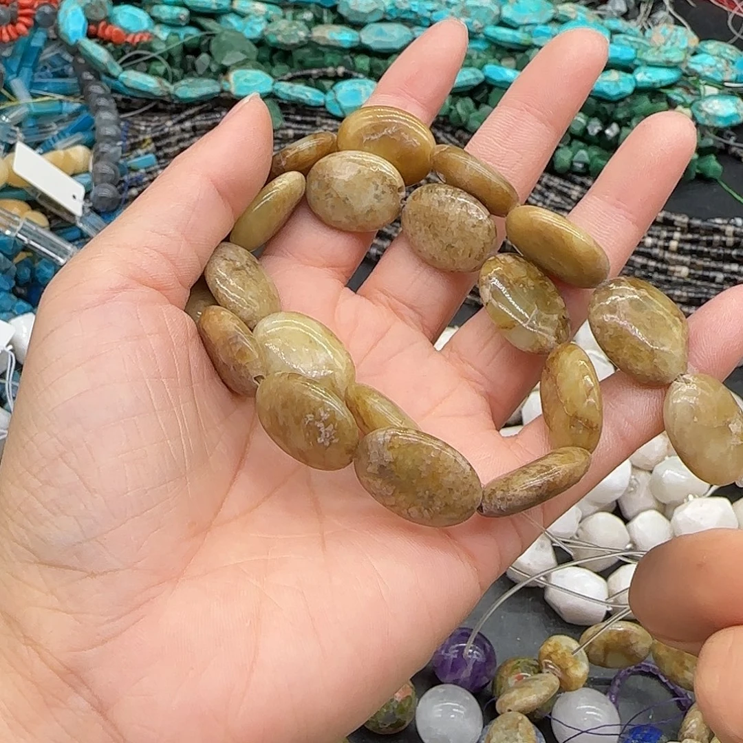 玛瑙/玉髓合金珠宝半成品老矿岫玉16mm一条