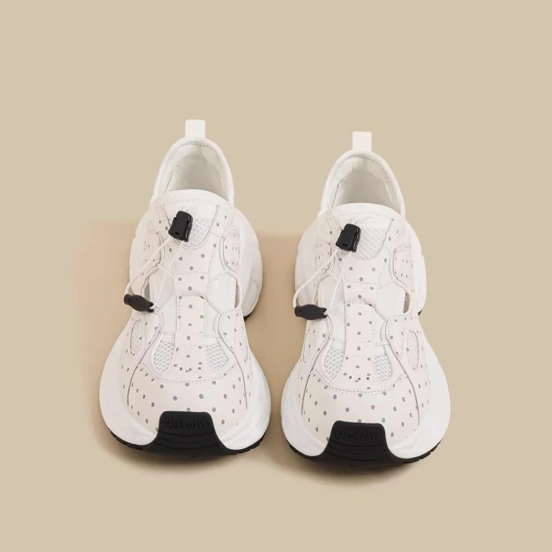 【香港专柜&CUFK】 跟高5cm~厚底老爹鞋女设计感松紧带一脚蹬透气