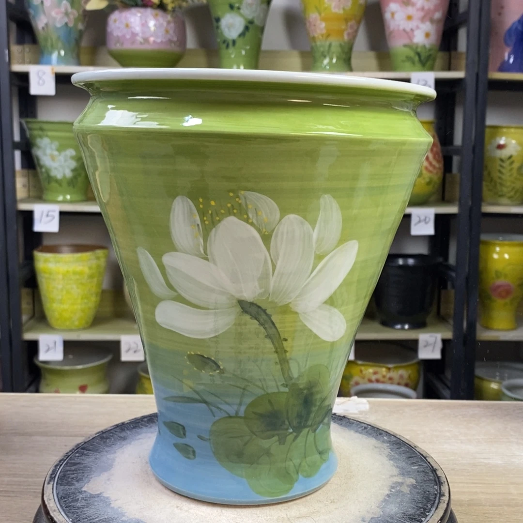景德镇手工手绘陶瓷花盆