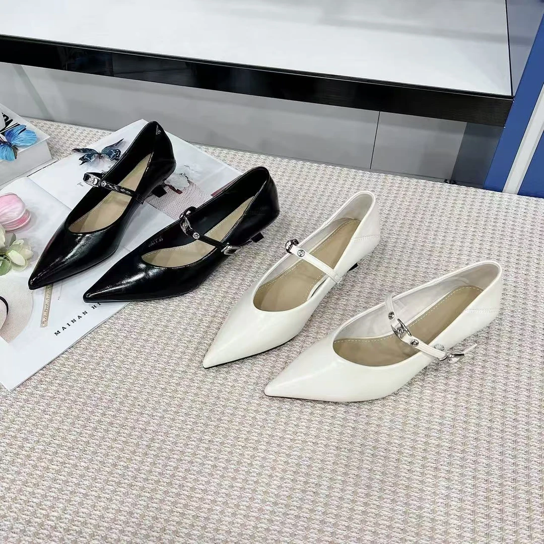 1115-2 新款百搭气质圆头细跟浅口玛丽珍单鞋