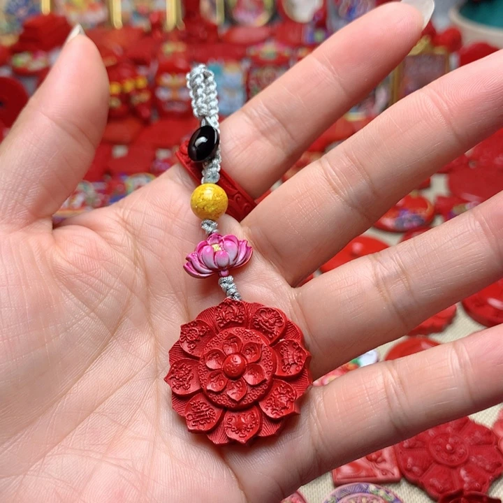 天然辰砂工艺品朱砂钥匙扣