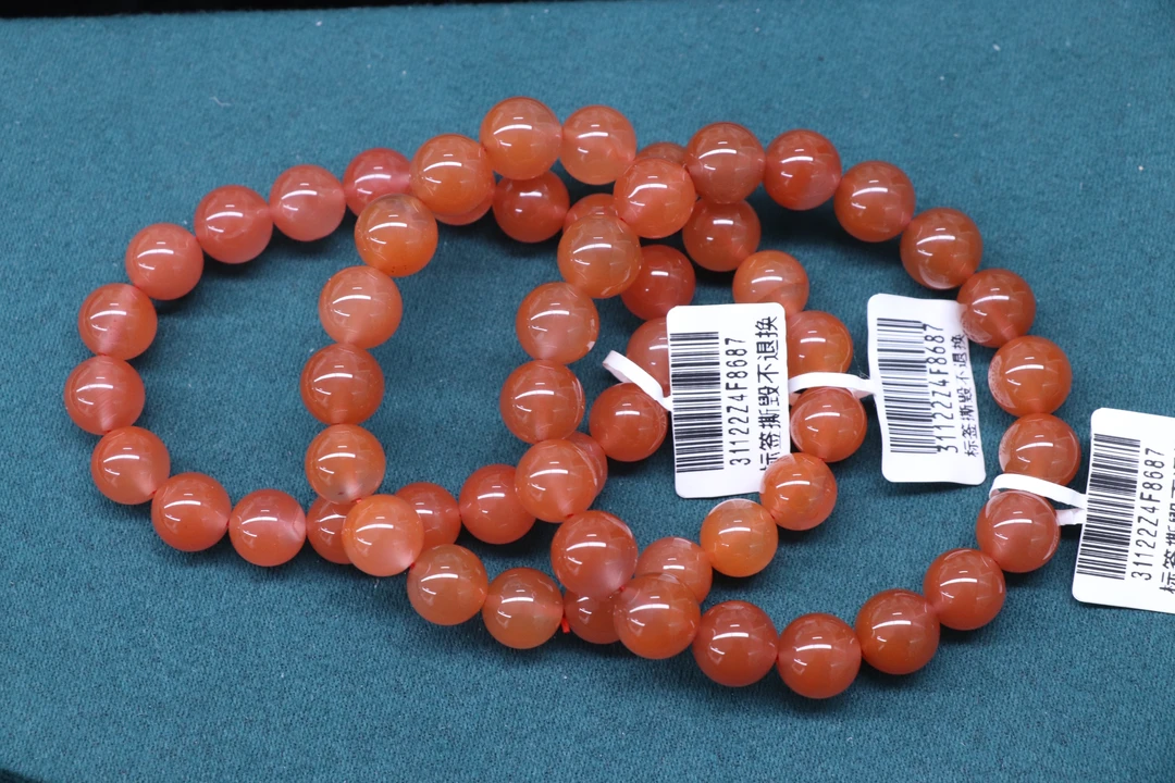 3原矿无优化天然南红保山西山杨柳单圈10mm左右手串多样性发一条