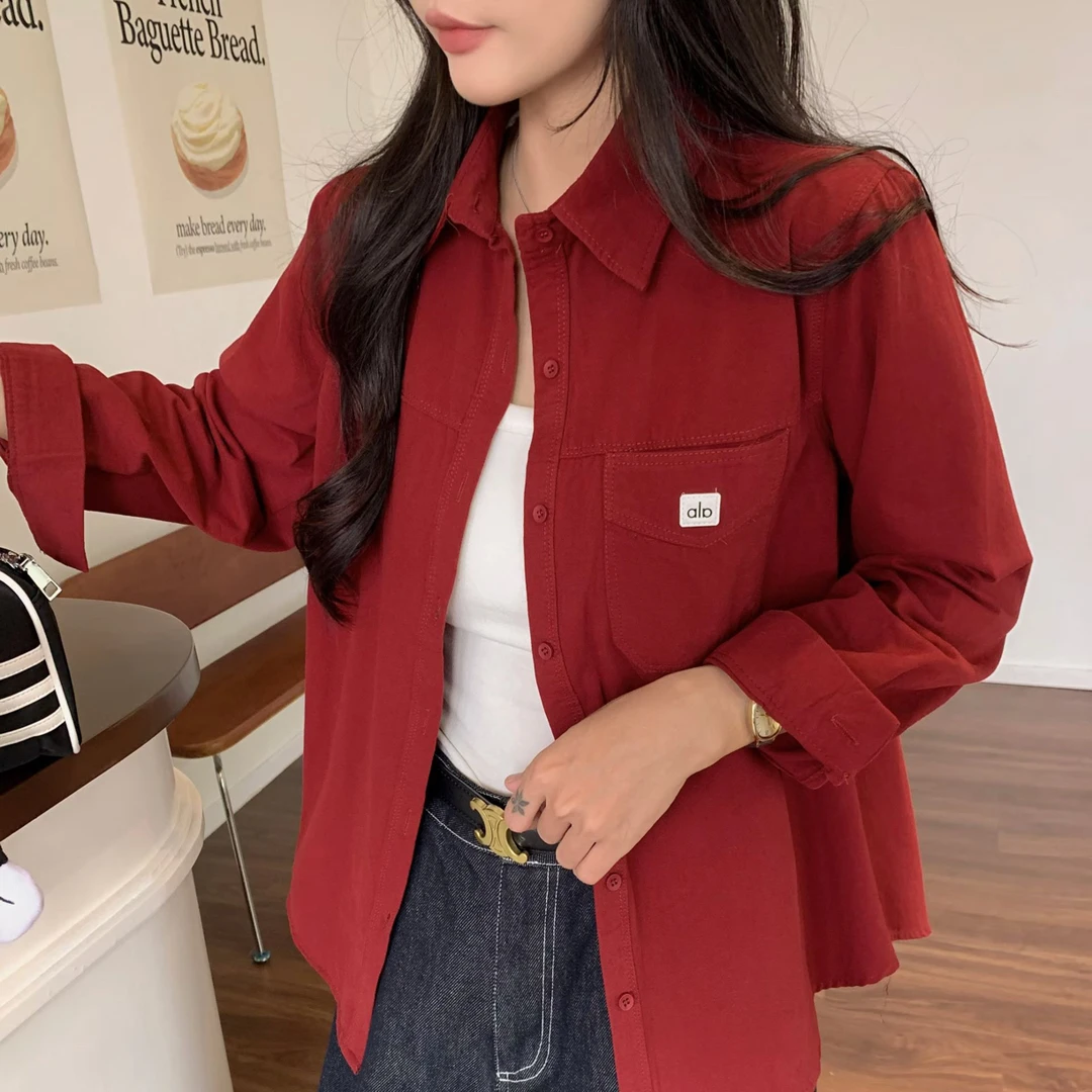 新款1396磨毛衬衣 女 长袖休闲显瘦小众设计感时尚百搭
